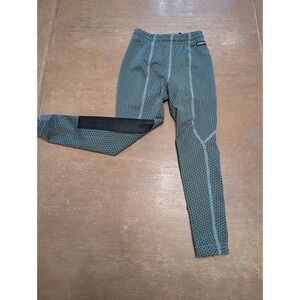 Kerrits Kids Riding Breeches Geometric Print Black Teal‎ XS Patch Knee made USA